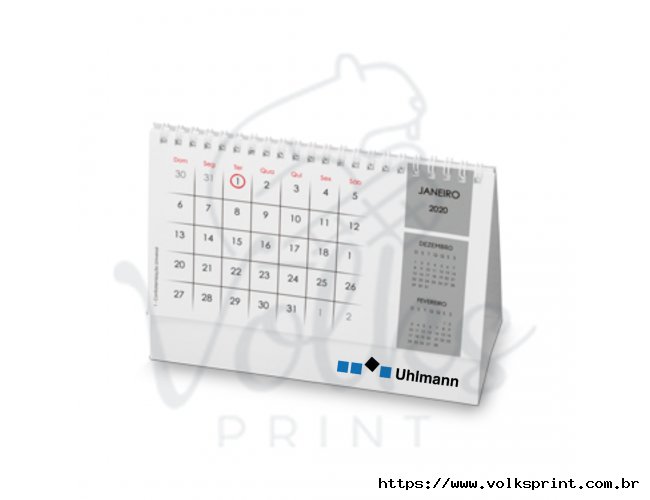 Calendário com 6 folhas impressas frente e verso