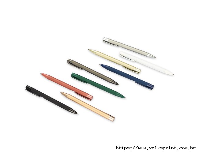 Caneta metlica com ponta e clip em plstico